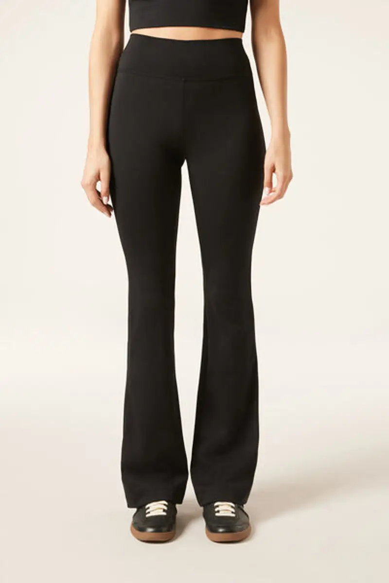 Pantaloni a Zampa Soft Touch First Class Donna Nero