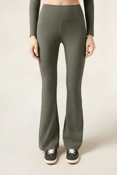 Pantaloni a Zampa Soft Touch First Class Donna Verde