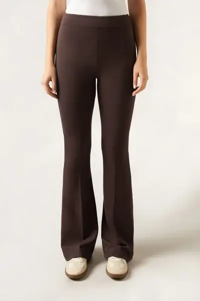 Pantaloni Flare Donna Marrone