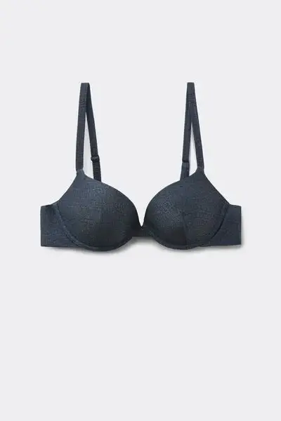 Calzedonia Costume Push Up Donna Blu con Stampa Pitonata