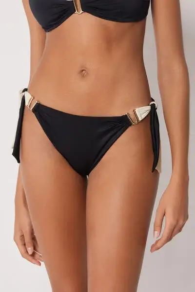 Slip Fiocchi Costume Elegant Bicolor Donna Nero