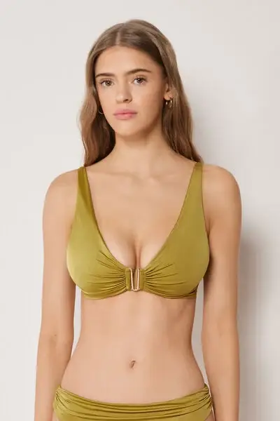 Top Canotta Costume Shiny Satin Donna Giallo