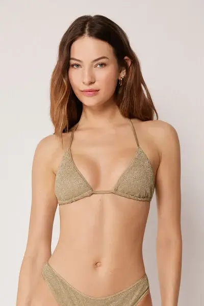 Triangolo Costume Metallic Glow Donna Naturale