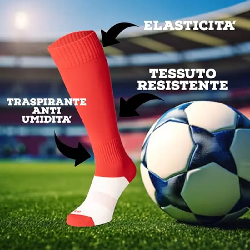 Calzettoni da Calcio Set 3 Pezzi - 10 Colori Disponibili miniatura 3