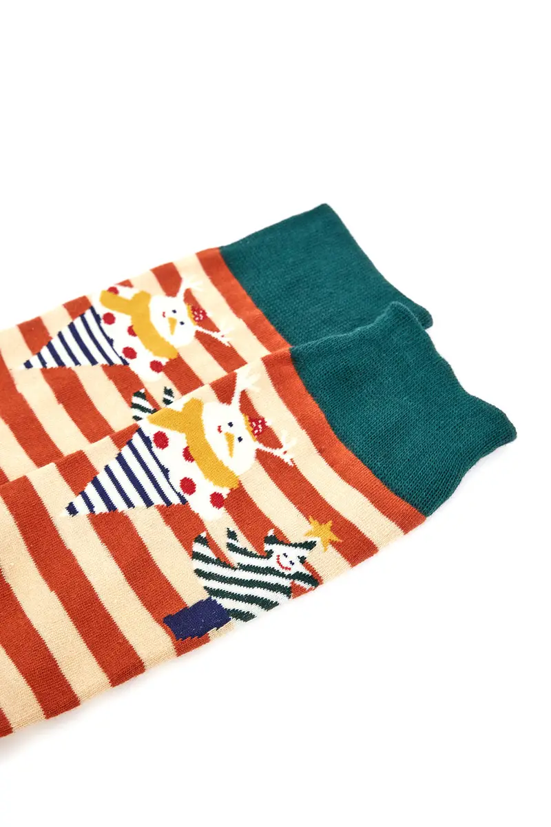 Calzini Mid Calf Arancio Natalizi Crazy Socks 008 miniatura 2