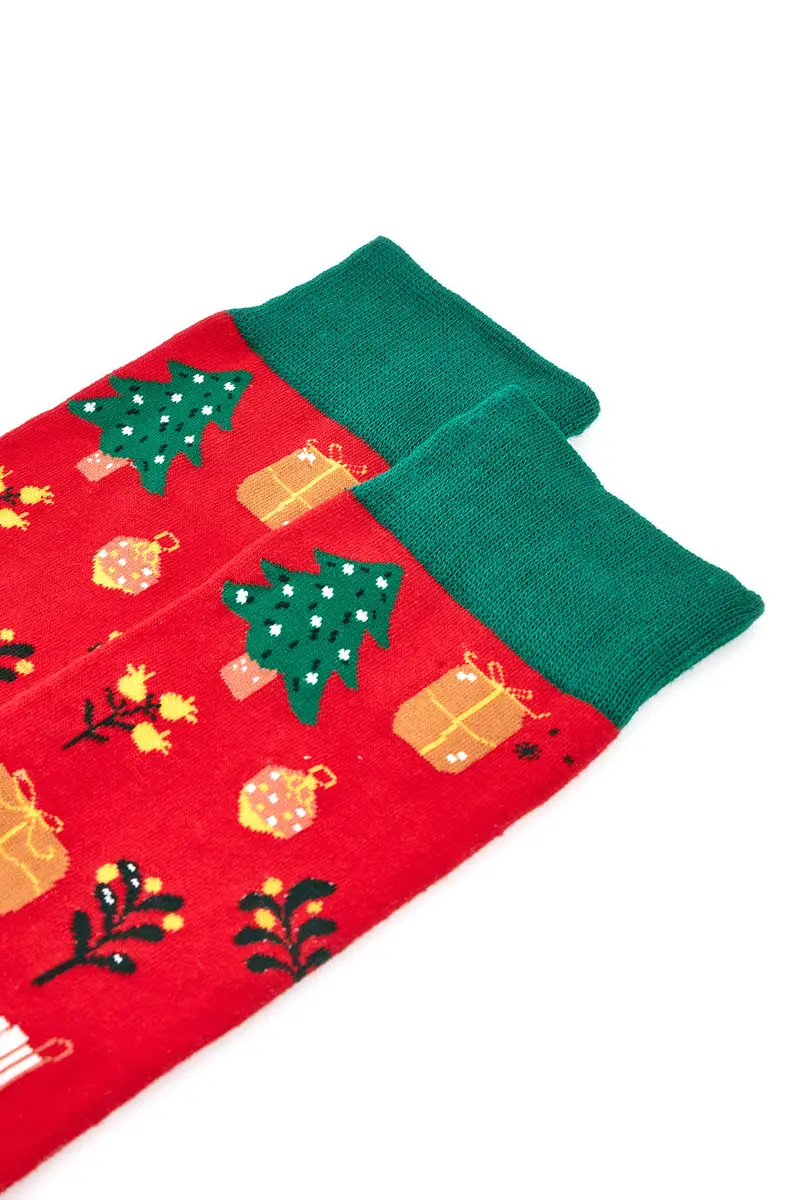 Calzini Mid Calf Rossi Natalizi Crazy Socks 007 miniatura 2