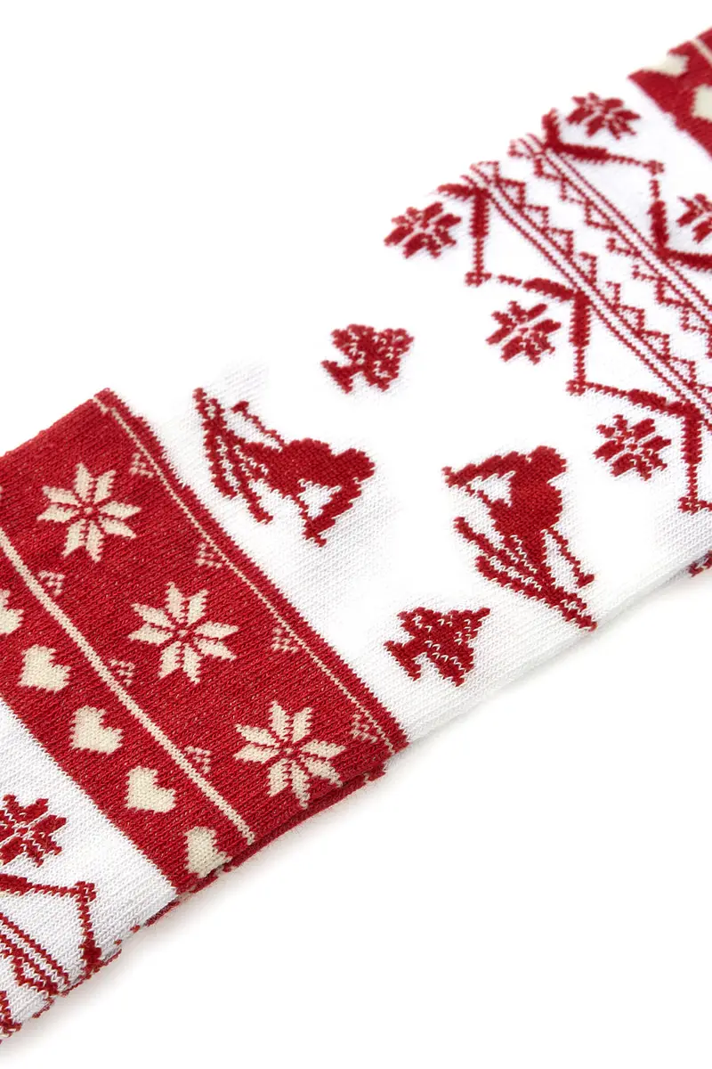 Calzini Rossi e Bianchi Natalizi Taglia Unica Crazy Socks 014 miniatura 3