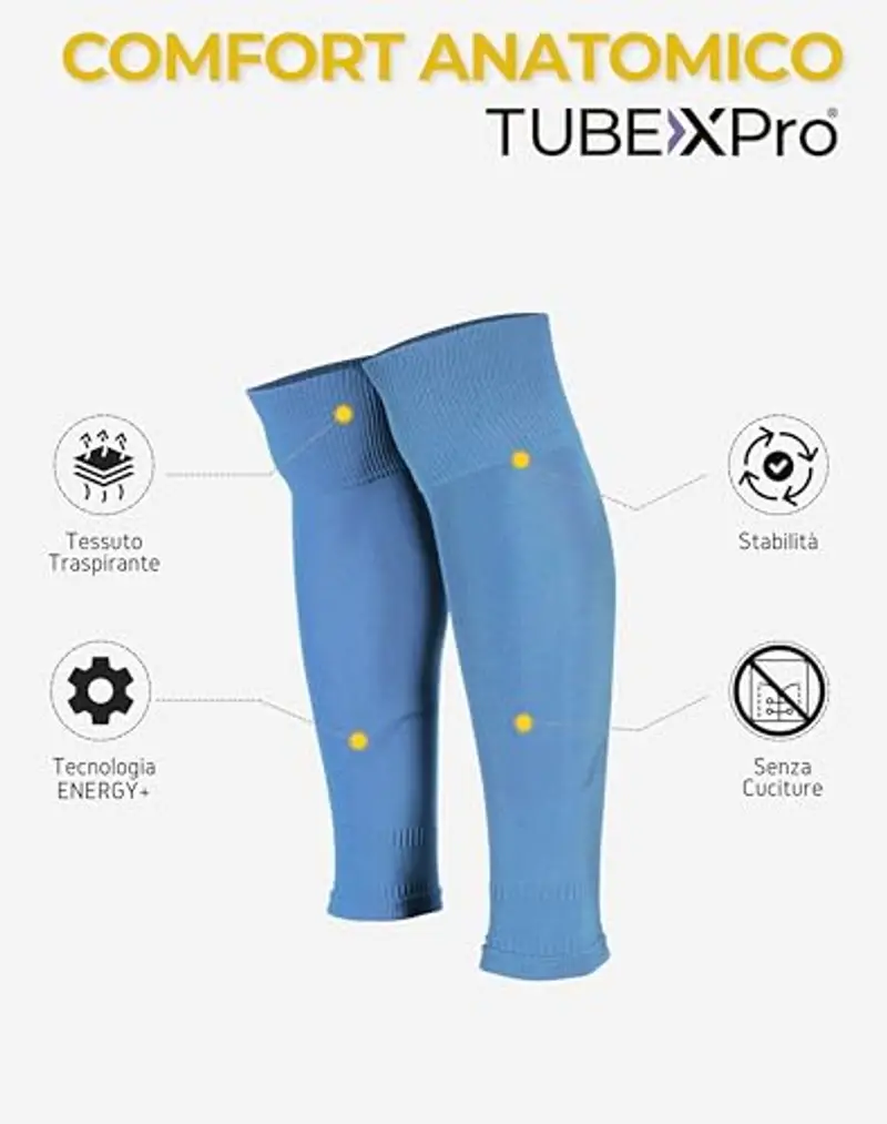Calzino Tubolare Calcio, TUBEXPro, Azzurro, Misura Unica, GEARXPro Sports miniatura 3