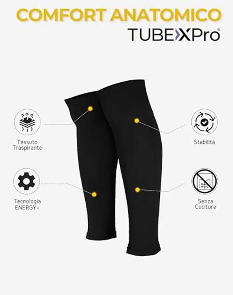 Calzino Tubolare Calcio, TUBEXPro, Nero, Misura Unica, GEARXPro Sports miniatura 3