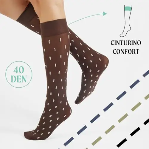 CALZITALY 4 Paia Calzettoni in Microfibra Coprente, Gambaletti Opaco Donna, 40 DEN, Made in Italy miniatura 3
