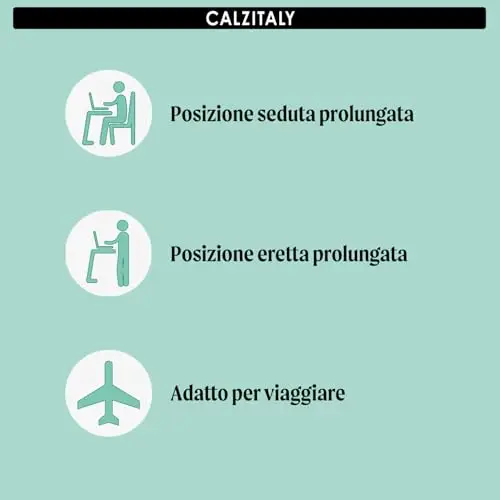 CALZITALY Collant Riposante, Compressione Forte 10mm/Hg, 70 DEN, S, M, L, XL, XXL, 3XL, 4XL, Made in Italy miniatura 3