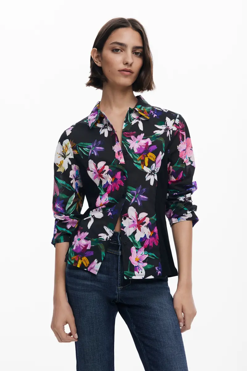 Camicia a fiori silhouette combinata