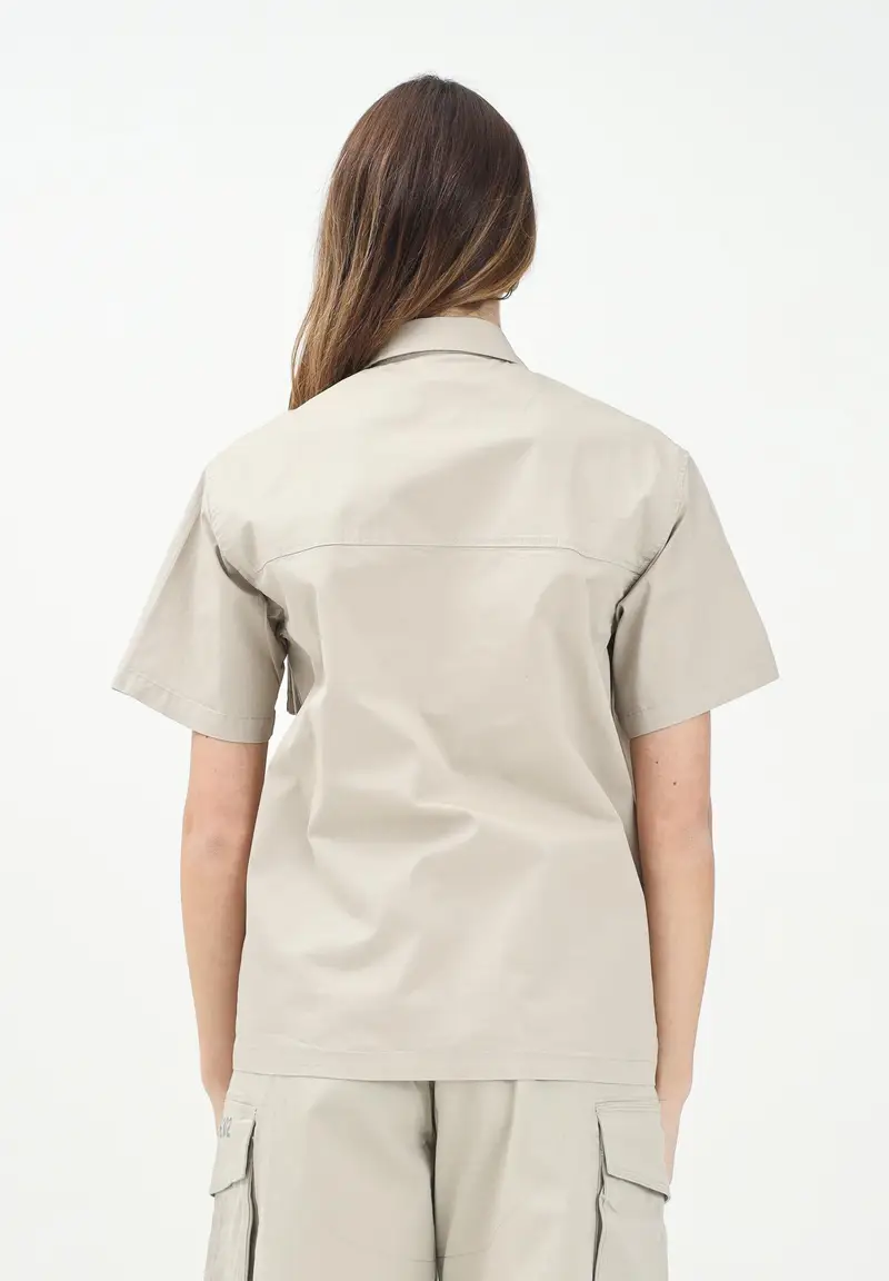 Camicia a manica corta beige per donna, ragazzi e bambini con grafica Passport miniatura 2