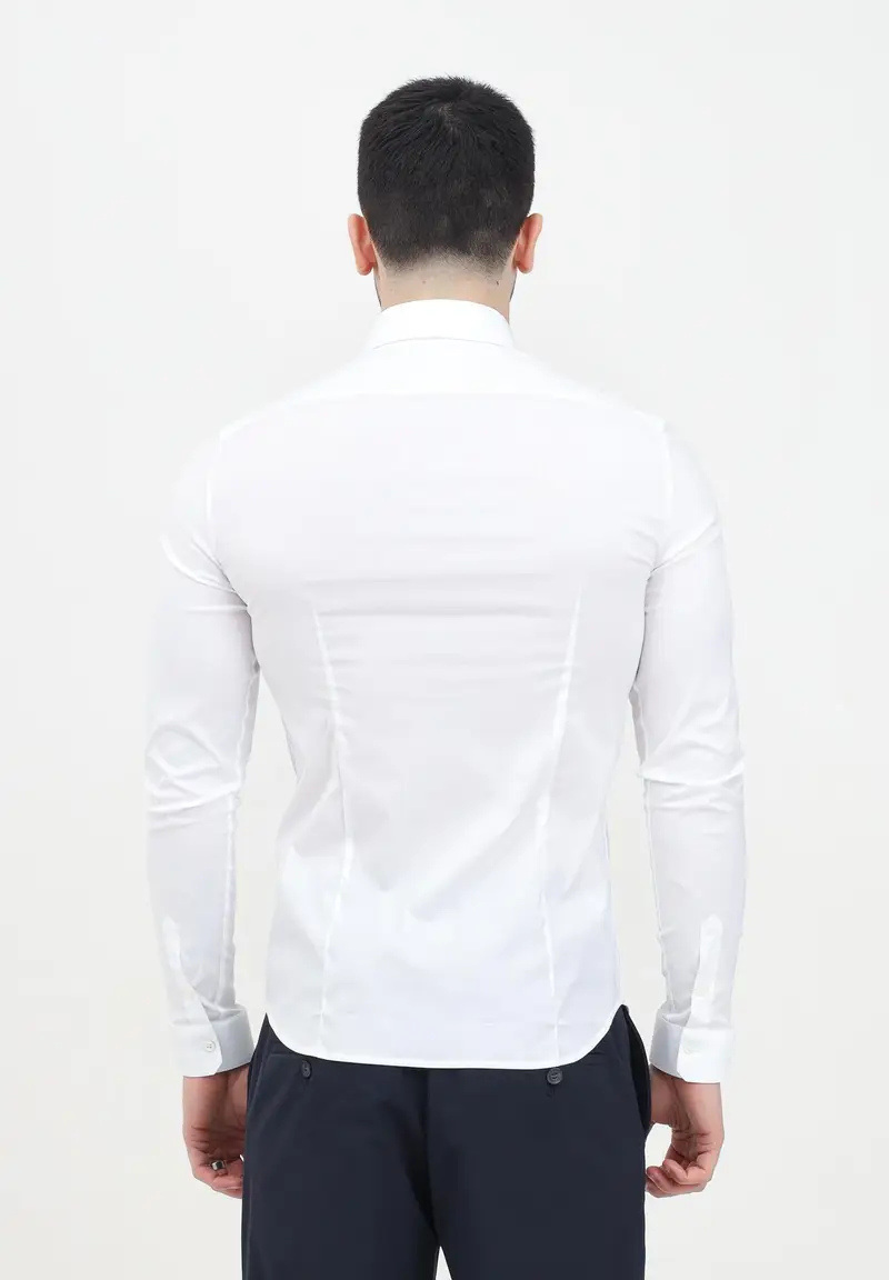 Camicia a manica lunga bianca da uomo miniatura 2