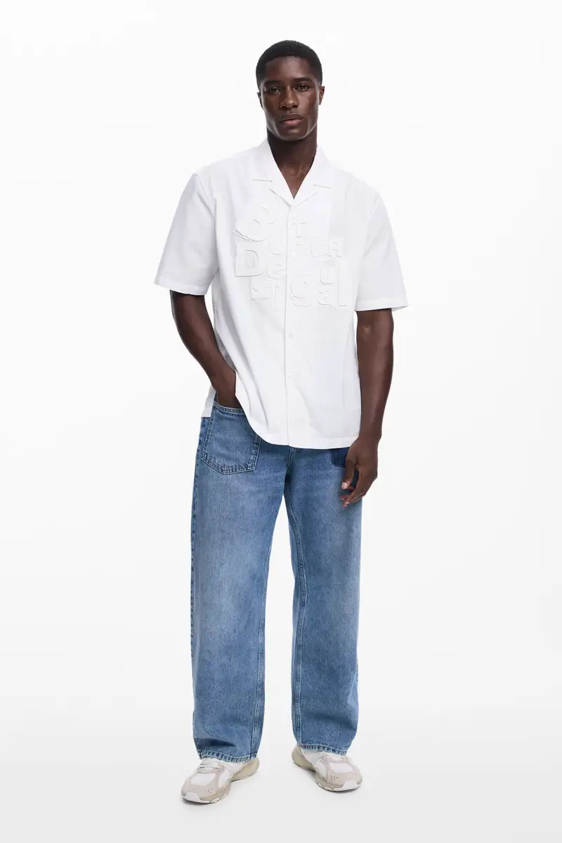 Camicia a maniche corte con lettering Botter