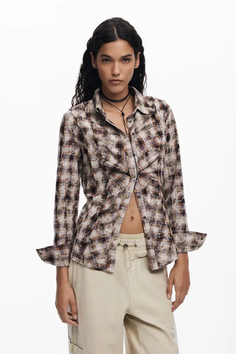 Camicia a quadri con texture