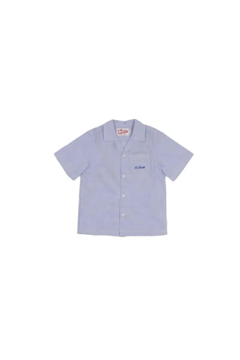 Camicia Bambino MC2 SAINT BARTH Celeste Kalea jr cot stripes too cool