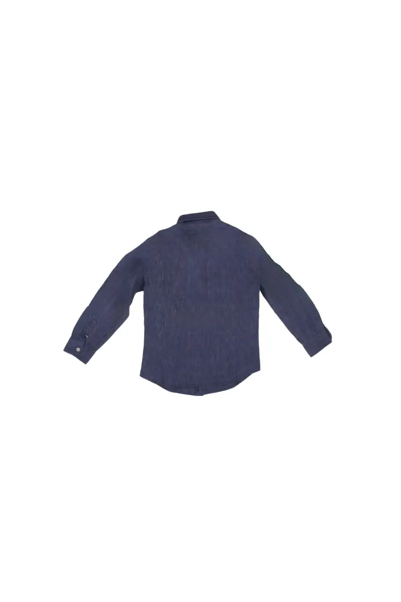 Camicia Bambino MC2 SAINT BARTH Denim nero Agnes linen miniatura 2