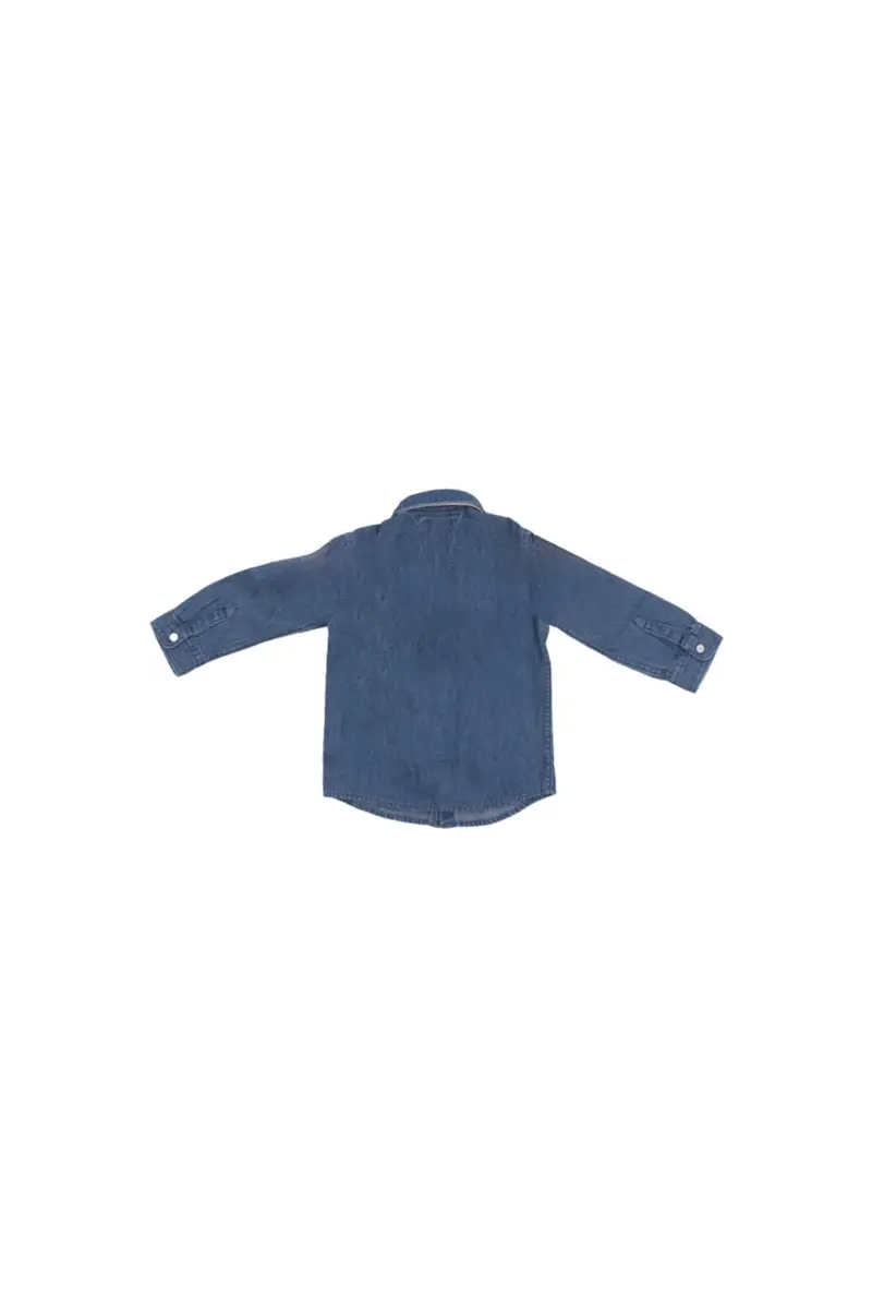 Camicia Bambino TOMMY HILFIGER Denim medio Denim chambray shirt ls miniatura 2
