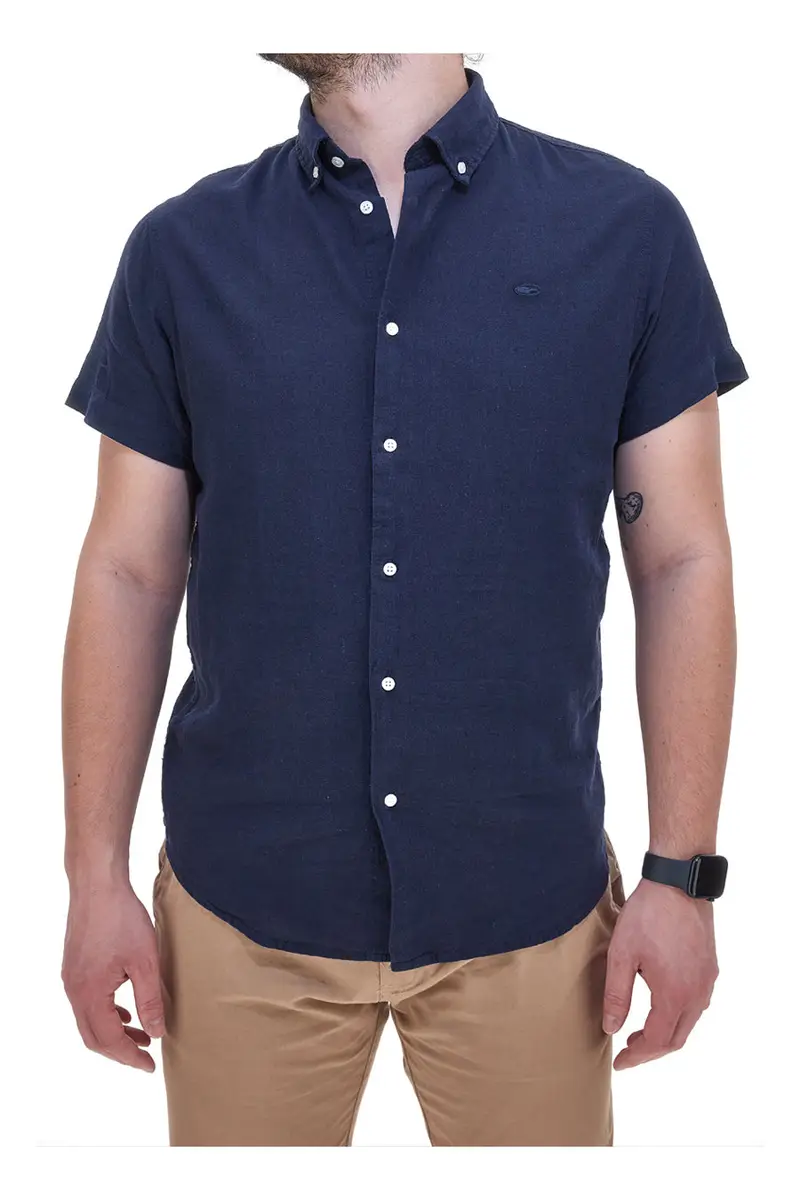 Camicia Blu a Maniche Corte in Misto Lino NO LIMITS MASH010S24