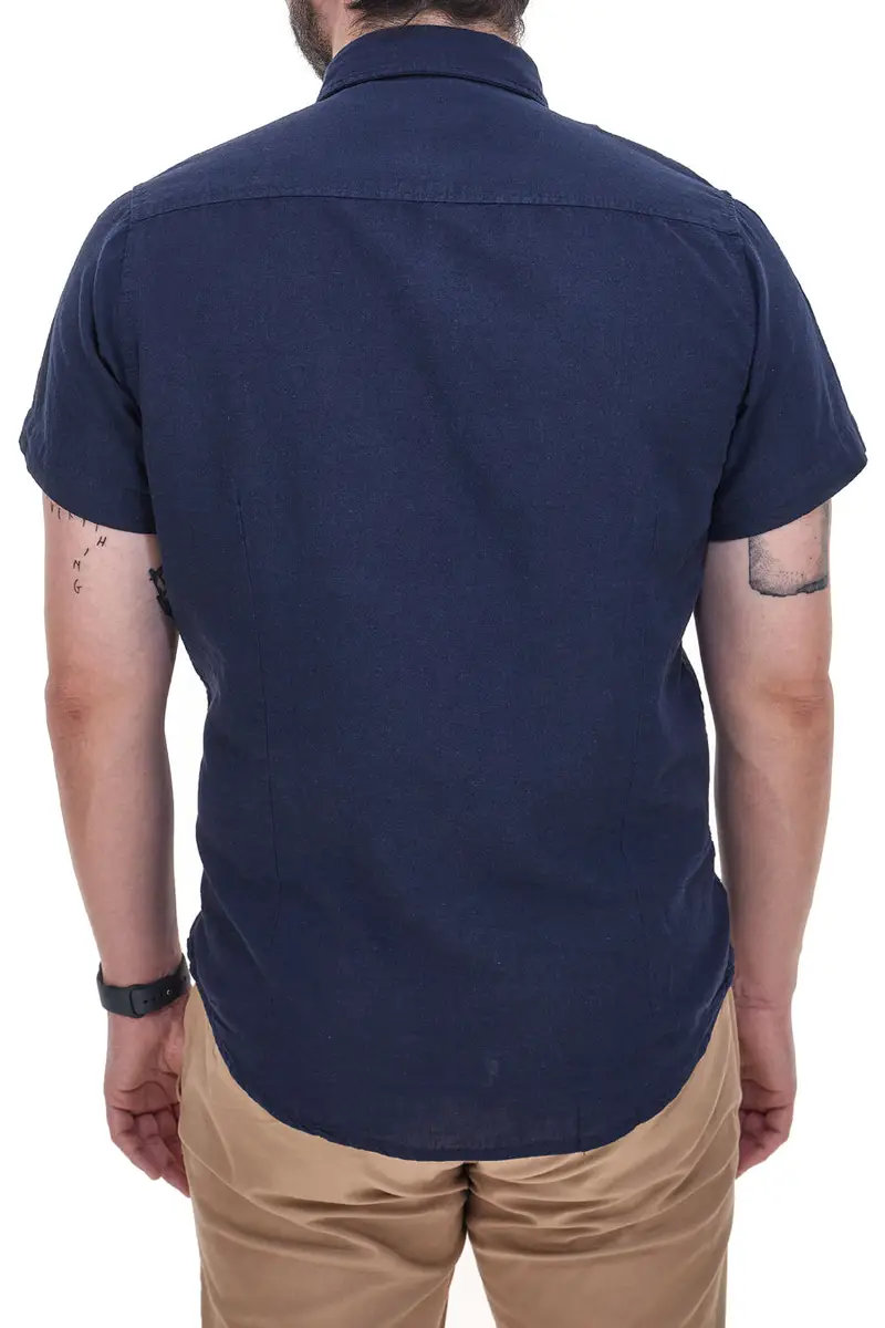 Camicia Blu a Maniche Corte in Misto Lino NO LIMITS MASH010S24 miniatura 3