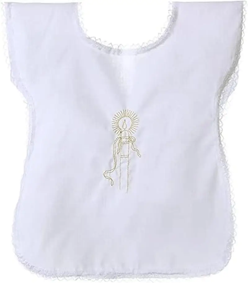 HOLYHOME Camicia Vestina Battesimo Unisex - Made in Italy, Ricamata a Mano