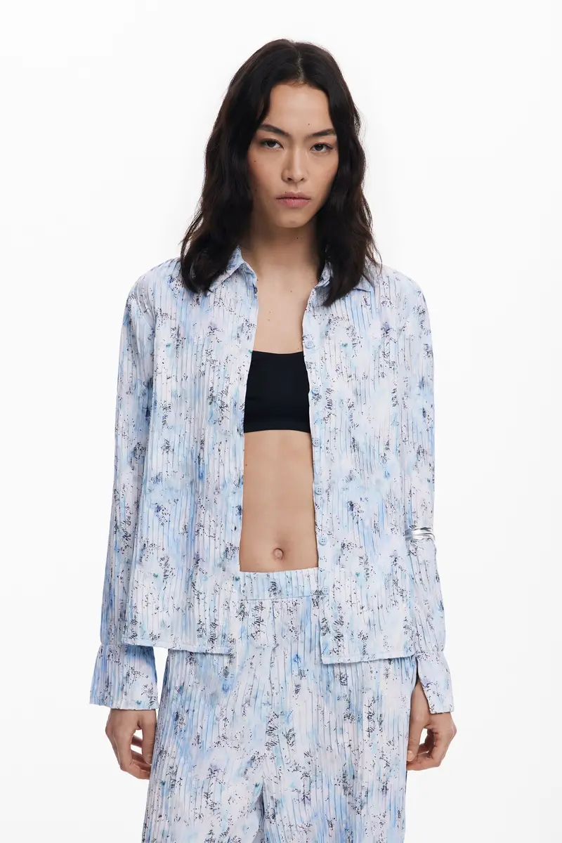 Camicia elastica plissettata