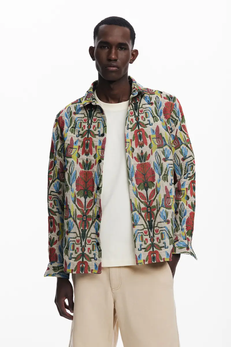 Camicia etnica a maniche lunghe