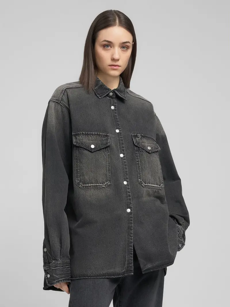 Camicia In Black Denim 9zero1