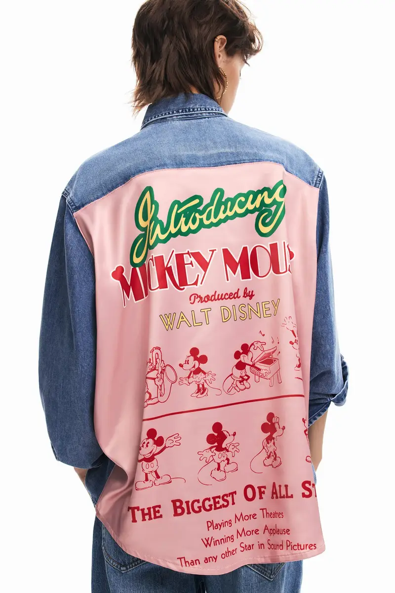 Camicia in denim a maniche lunghe Mickey Mouse