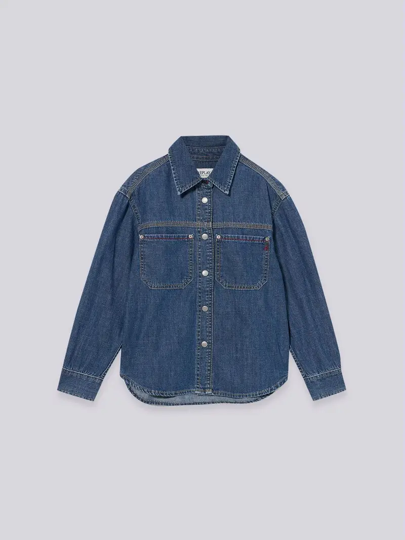 Camicia In Denim Con Ricamo R