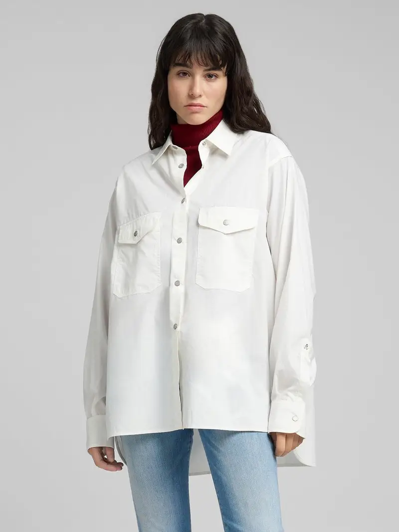 Camicia In Popeline Di Cotone