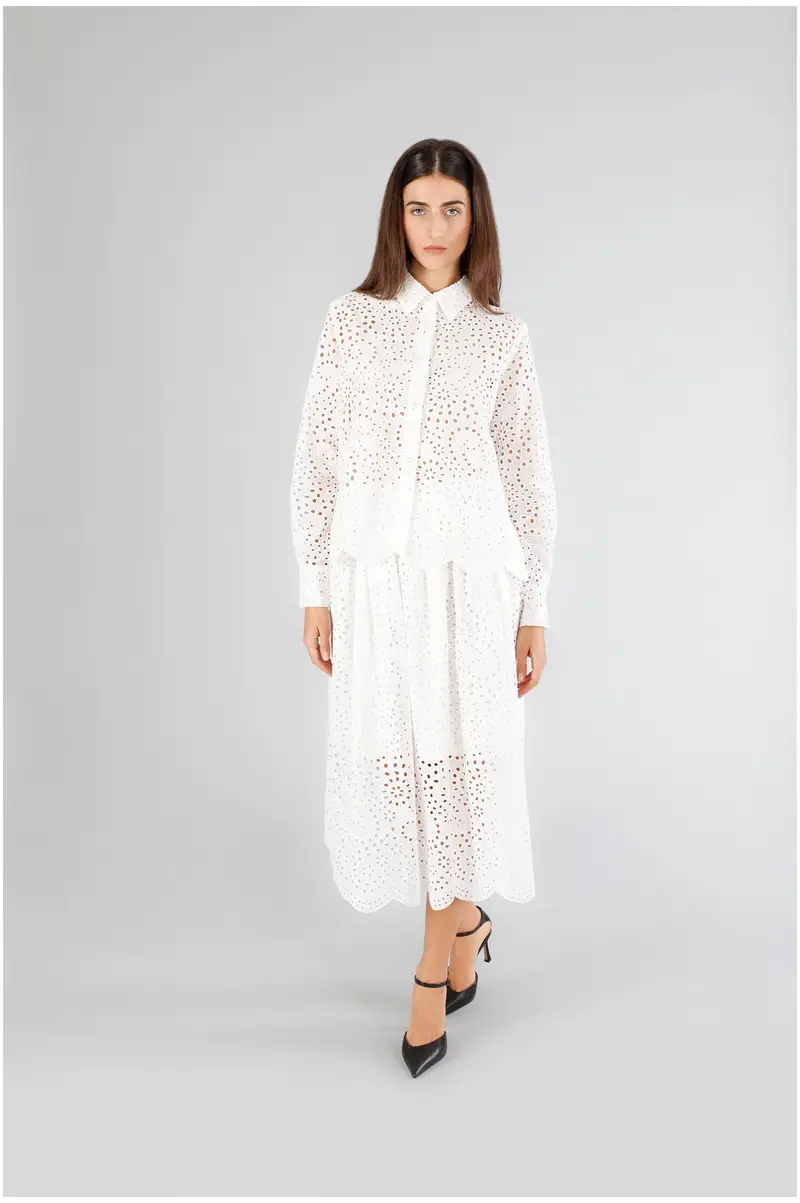 camicia in sangallo bianco s