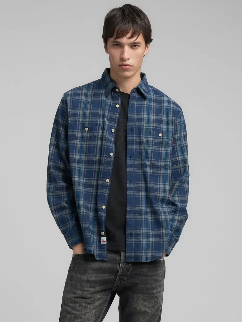 Camicia In Twill Di Cotone Check