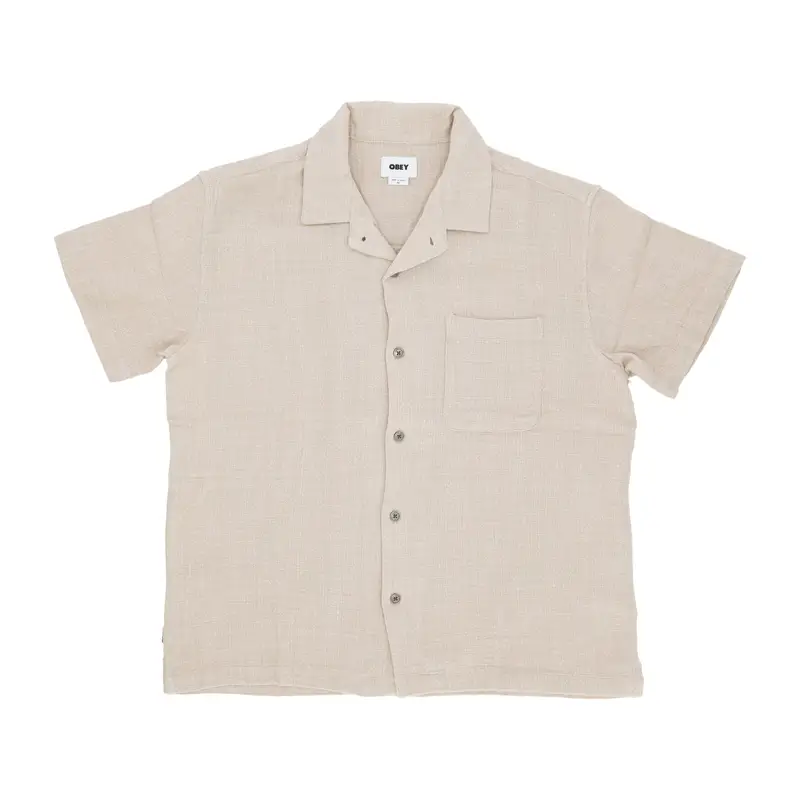 Camicia Manica Corta Uomo Feather Woven Shirt Silver Grey