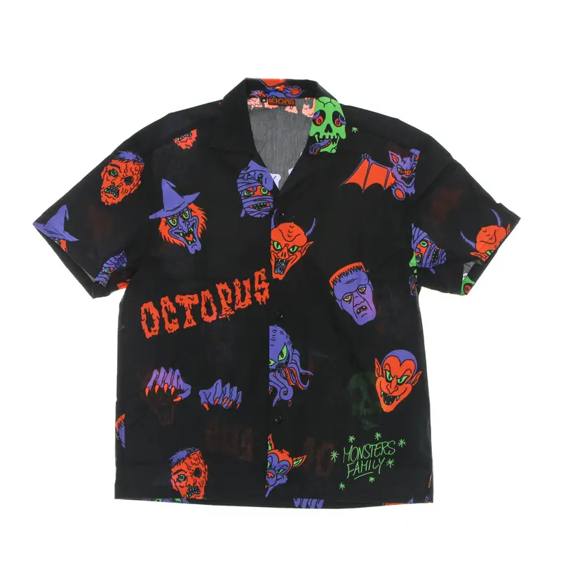 Camicia Manica Corta Uomo Halloween Monsters Familiy Shirt Black/purple