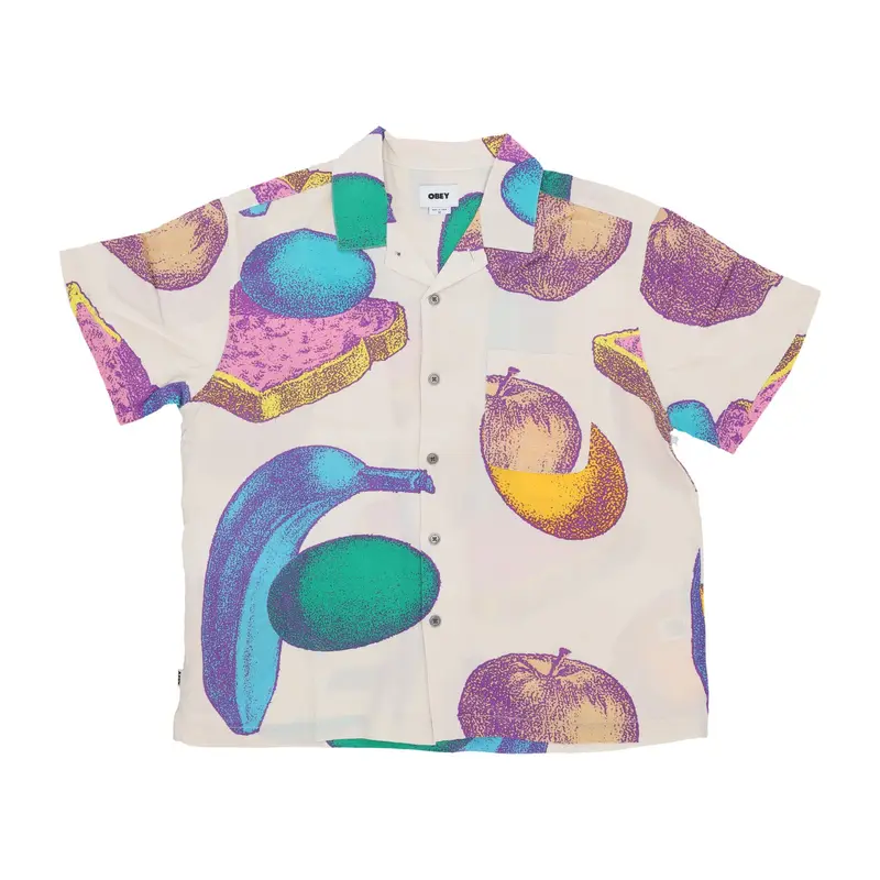 Camicia Manica Corta Uomo Malice Woven Unbleached Multi