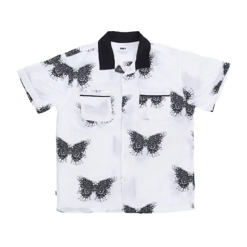 Camicia Manica Corta Uomo Outcome Woven White Multi