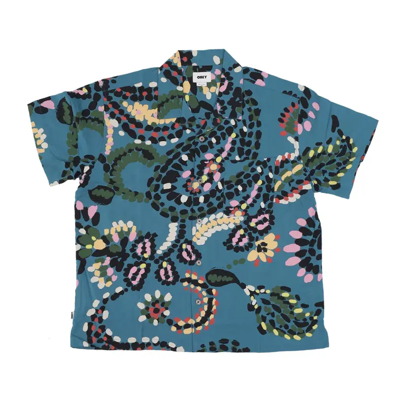 Camicia Manica Corta Uomo Paisley Dots Woven Shirt Dragon Fly Multi