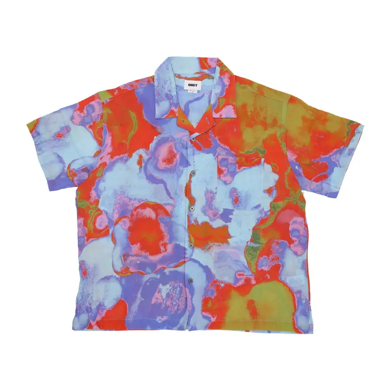 Camicia Manica Corta Uomo Sometimes Woven Blue Multi