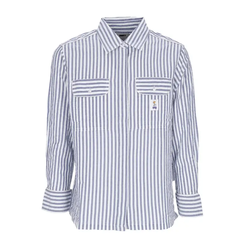 Camicia Manica Lunga Donna Elena Shirt Matching Sets Light Blue Multi