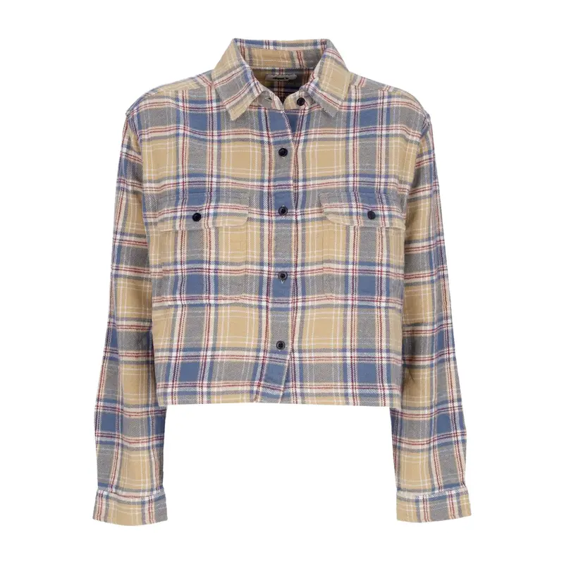 Camicia Manica Lunga Donna Pia Flannel Shirt L/s Vintage Blue Multi