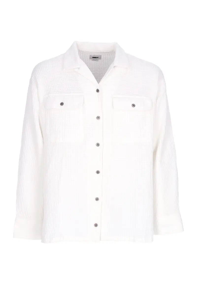 Camicia Manica Lunga Donna W Camille Waffle L/s Shirt Muted White