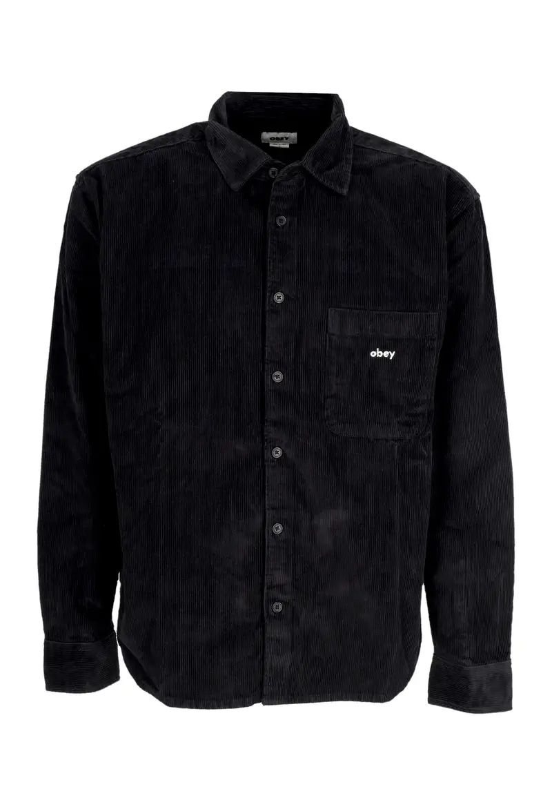 Camicia Manica Lunga Uomo Bigwig Cord Woven Black