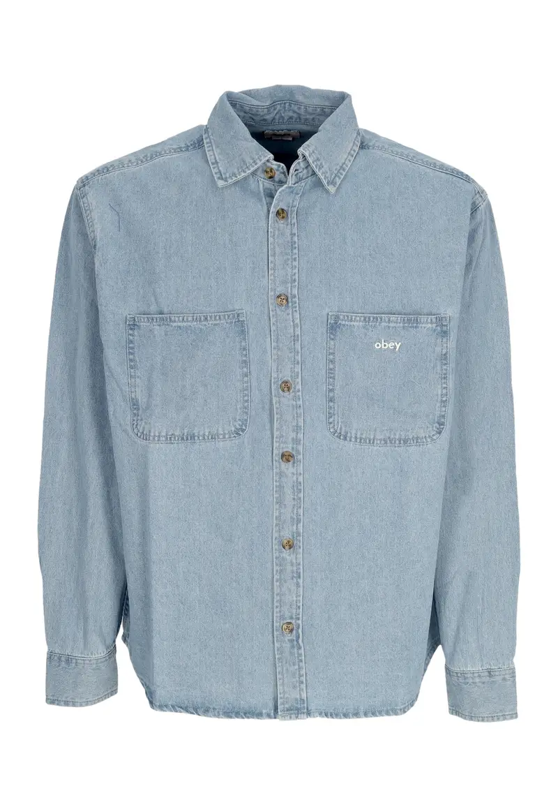 Camicia Manica Lunga Uomo Bigwig Dean Denim Woven Light Indigo