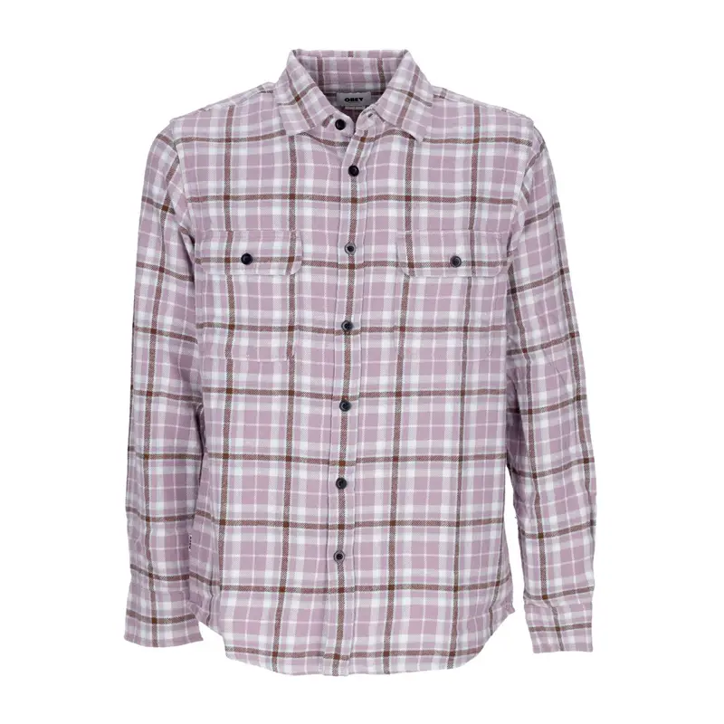 Camicia Manica Lunga Uomo Cole Woven L/s Lilac Chalk Multi