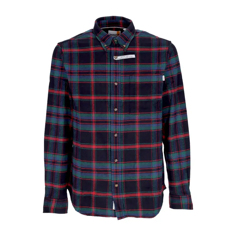 Camicia Manica Lunga Uomo Flannel Plaid Shirt Scarlet Sage