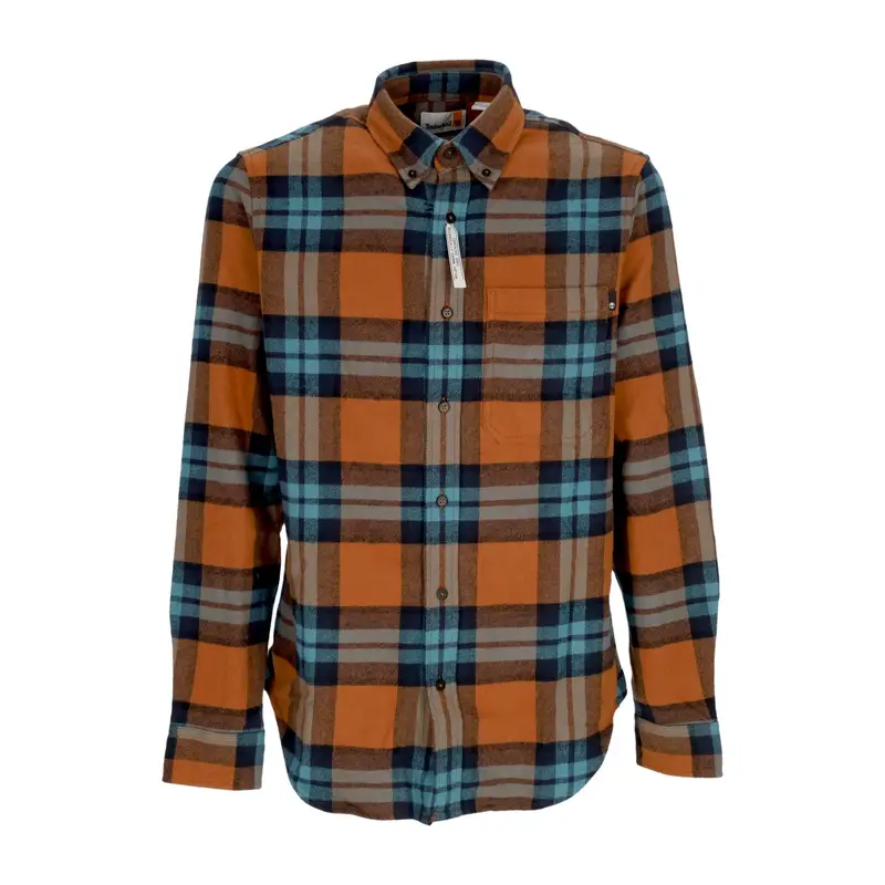 Camicia Manica Lunga Uomo L/s Heavy Flannel Plaid Shirt Argan Oil