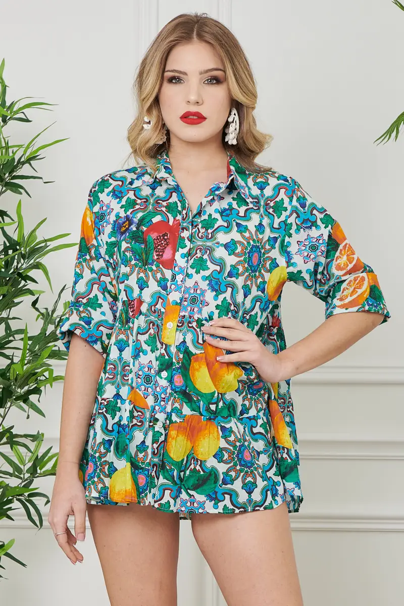 CAMICIA MANICHE 3/4 | Colore: Clementine | Taglia: S/M