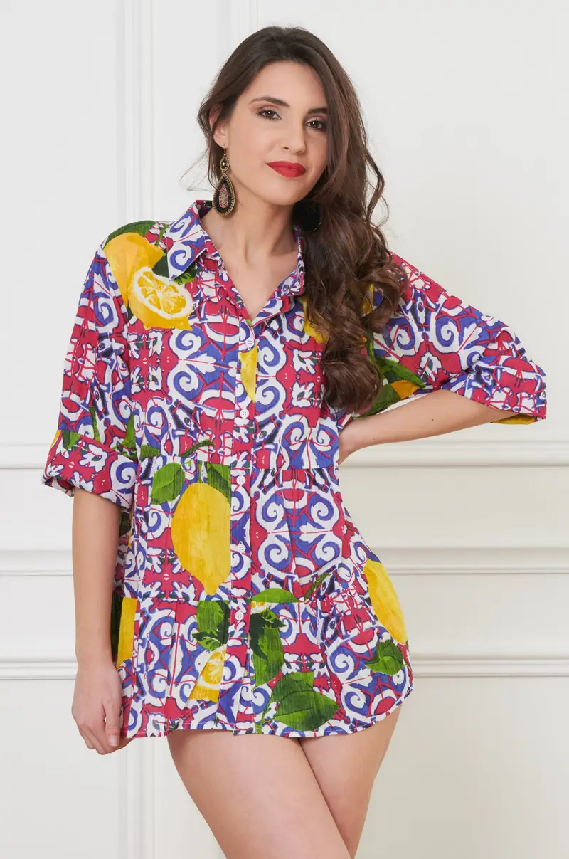 CAMICIA MANICHE 3/4 | Colore: Maiolica | Taglia: S/M